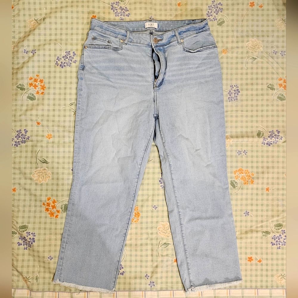 Loft Outlet Petite High Rise Straight Jeans
